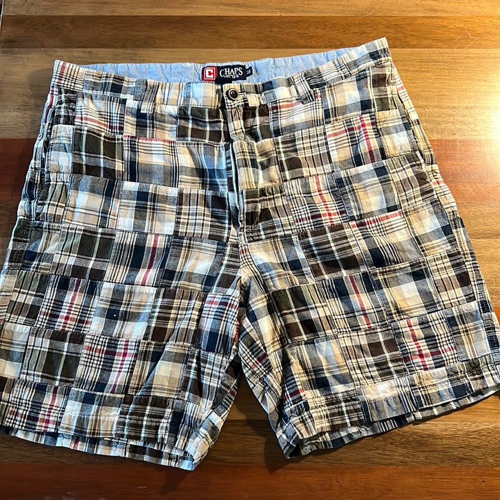 Chaps Madras Plaid Shorts Mens 38